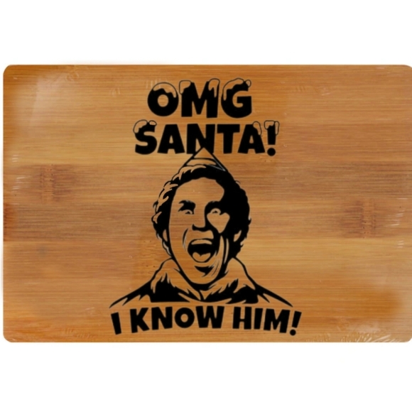 Elf laser engraved cutting board - Picture 3 of 3